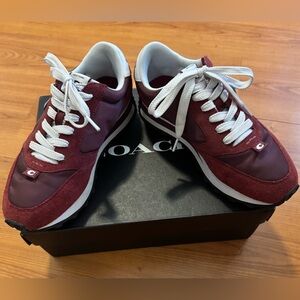 Coach Womens Merlot/Dark Ruby platform Sneakers